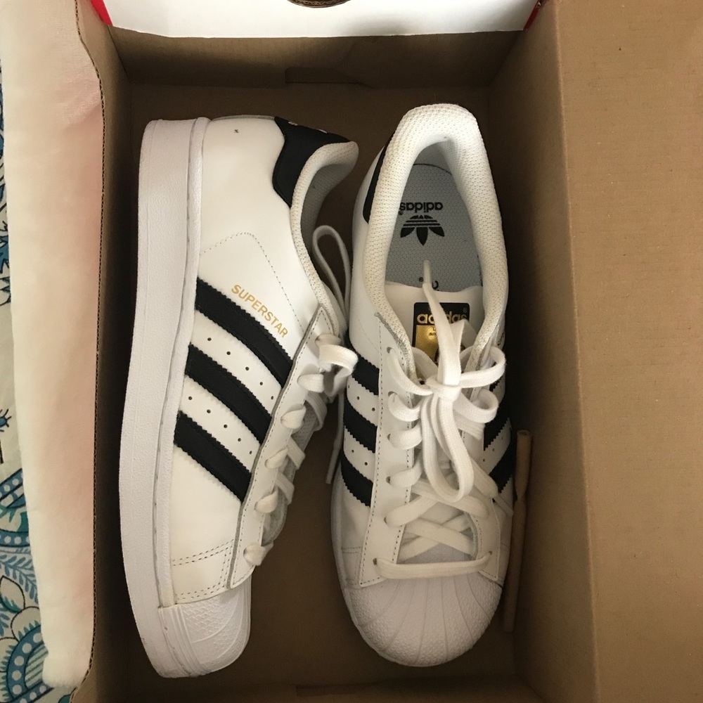 Adidas white superstar sneakers